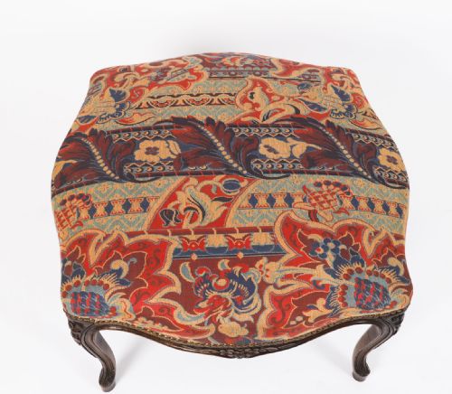 ANTIQUE PAIR LARGE FRENCH LOUIS XIV REVIVAL WALNUT STOOLS CIRCA 1880 19TH C - ADDITIONAL PHOTO 3