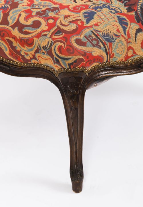 ANTIQUE PAIR LARGE FRENCH LOUIS XIV REVIVAL WALNUT STOOLS CIRCA 1880 19TH C - ADDITIONAL PHOTO 7