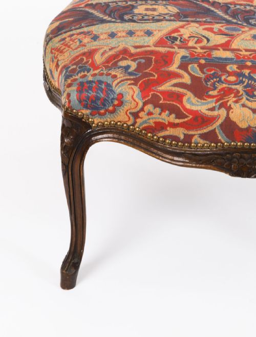 ANTIQUE PAIR LARGE FRENCH LOUIS XIV REVIVAL WALNUT STOOLS CIRCA 1880 19TH C - ADDITIONAL PHOTO 14