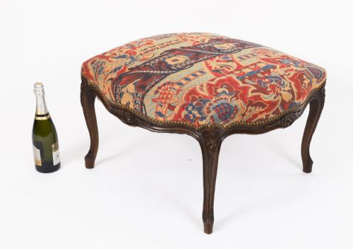 ANTIQUE PAIR LARGE FRENCH LOUIS XIV REVIVAL WALNUT STOOLS CIRCA 1880 19TH C - ADDITIONAL PHOTO 16