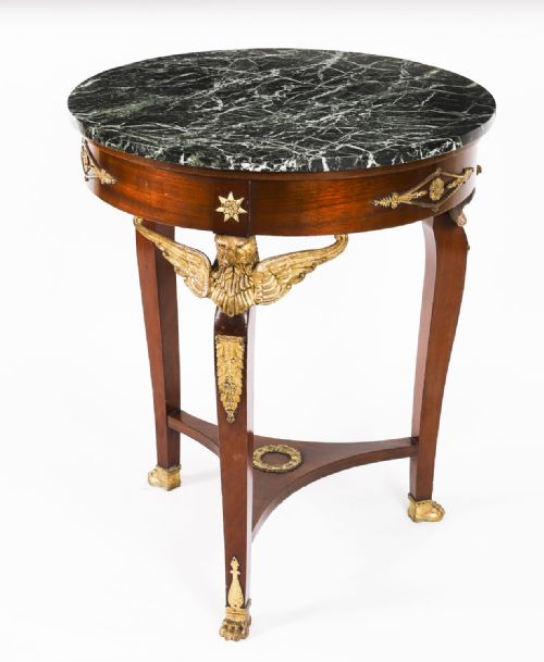 fig 1. Antique French Empire Marble & Ormolu Occasional Table c.1830 19th C