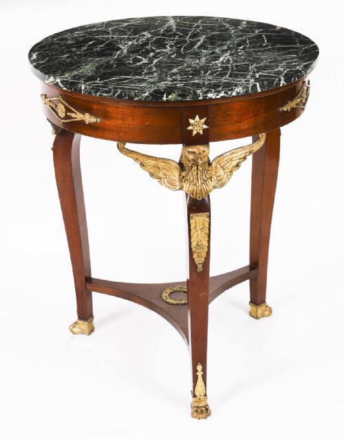 fig 2. Antique French Empire Marble & Ormolu Occasional Table c.1830 19th C