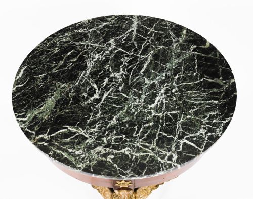 fig 3. Antique French Empire Marble & Ormolu Occasional Table c.1830 19th C