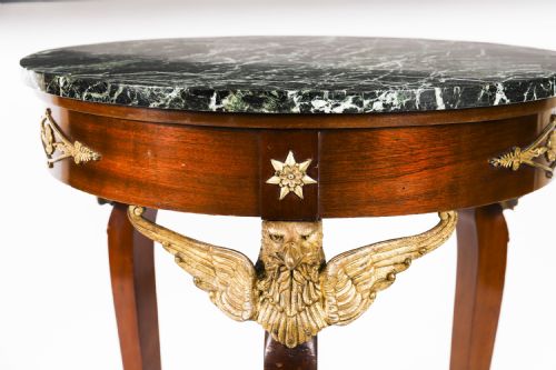 fig 8. Antique French Empire Marble & Ormolu Occasional Table c.1830 19th C
