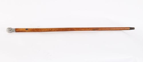 fig 1. Antique English Sterling Silver Walking Stick Cane Exeter 1848 96cm / 38 inches