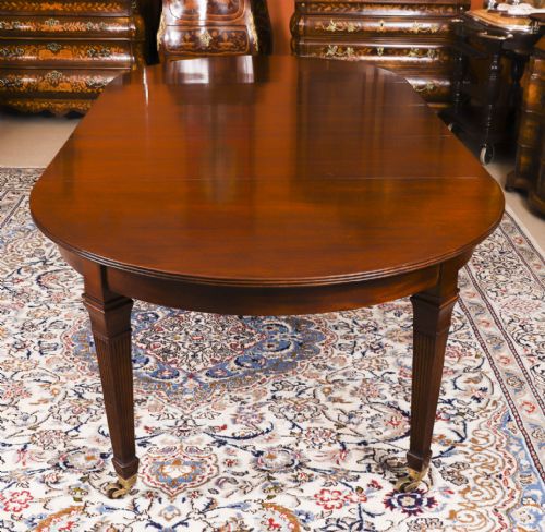 fig 1. Antique 8ft Victorian Flame Mahogany Extending Dining Table 19th C
