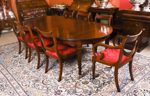 fig 4. Antique 8ft Victorian Flame Mahogany Extending Dining Table 19th C