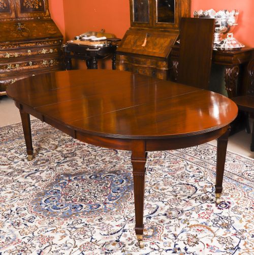 fig 6. Antique 8ft Victorian Flame Mahogany Extending Dining Table 19th C