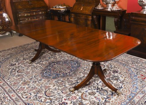 Antique 8ft6" George III Regency Twin Pillar Dining Table C1820 19th C