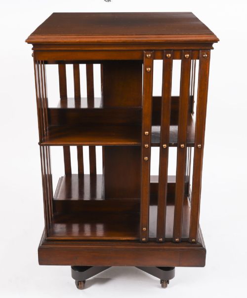 fig 3. Antique English Walnut Revolving Bookcase Circa 1900