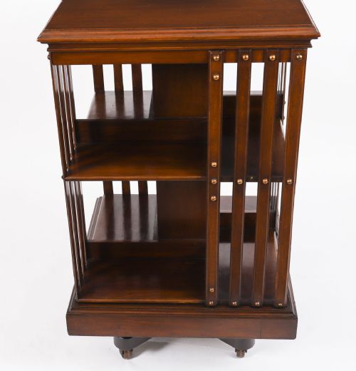 fig 4. Antique English Walnut Revolving Bookcase Circa 1900