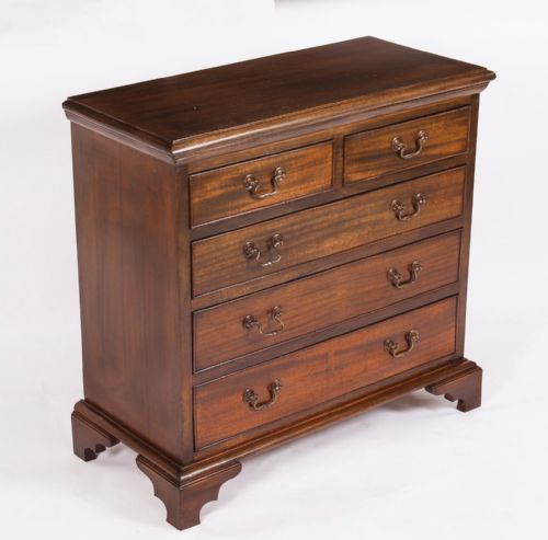 fig 1. Antique Pair of Flame Mahogany Bedside Chests Cabinets Early 20th Century