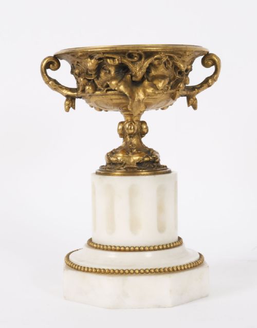 fig 2. Antique Pair French Grand Tour Gilt Bronze Classical Urns 19th C