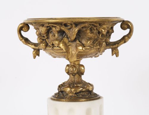 fig 3. Antique Pair French Grand Tour Gilt Bronze Classical Urns 19th C