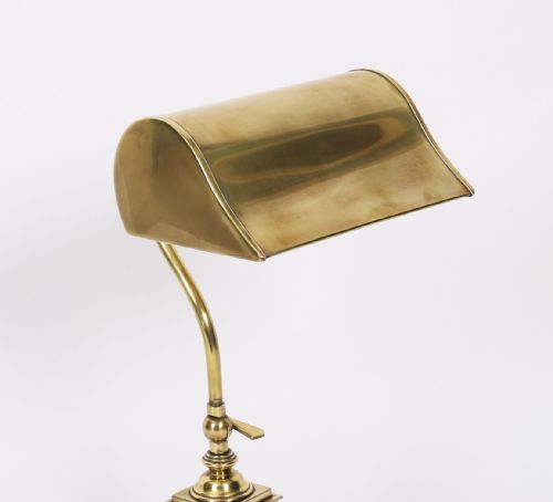 fig 2. Antique Art Deco Articulated Brass Bankers Lamp Desk Lamp 20th C