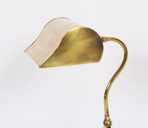 fig 4. Antique Art Deco Articulated Brass Bankers Lamp Desk Lamp 20th C