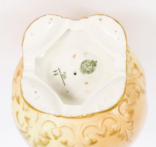 ANTIQUE ROYAL WORCESTER OVOID PORCELAIN VASE DATED 1909 19TH C - ADDITIONAL PHOTO 9