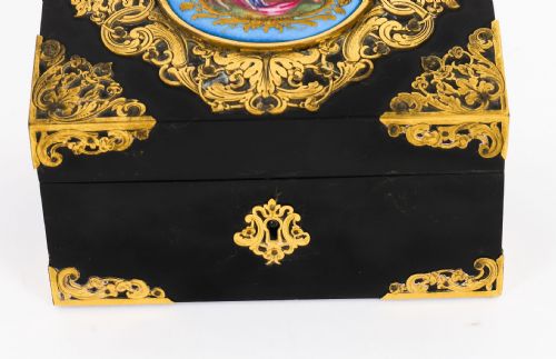 fig 2. Antique Victorian Sevres & Ormolu Mounted Jewellery Casket 19th C