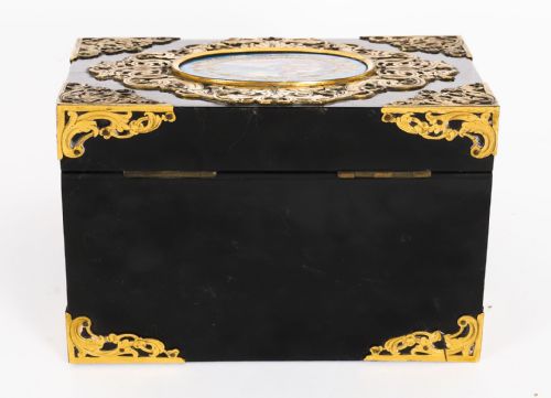 fig 6. Antique Victorian Sevres & Ormolu Mounted Jewellery Casket 19th C