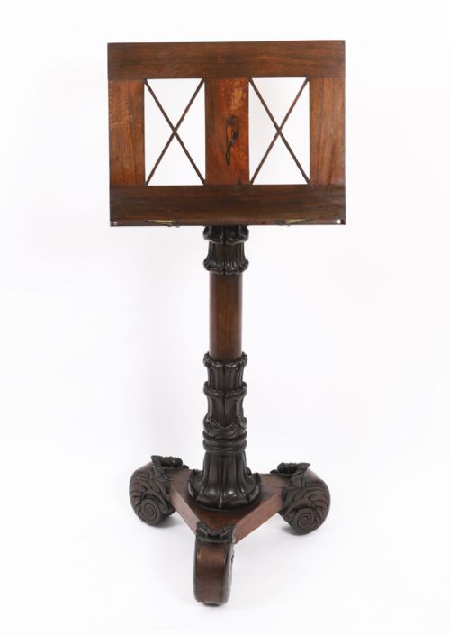 ANTIQUE WILLIAM IV GONALO ALVES TRIPOD MUSIC STAND C1830 19TH CENTURY - ADDITIONAL PHOTO 2