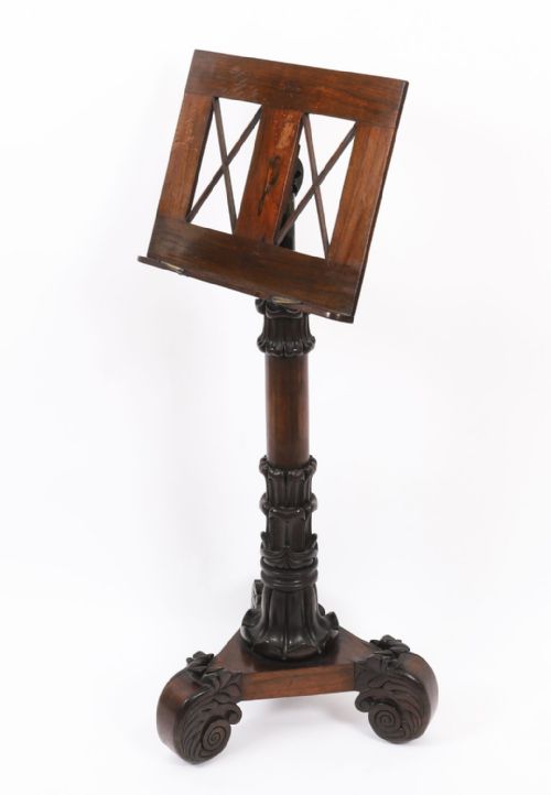 ANTIQUE WILLIAM IV GONALO ALVES TRIPOD MUSIC STAND C1830 19TH CENTURY - ADDITIONAL PHOTO 3