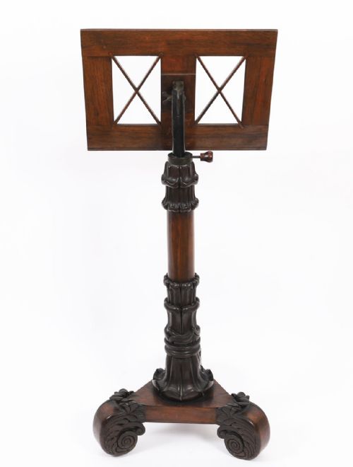 ANTIQUE WILLIAM IV GONALO ALVES TRIPOD MUSIC STAND C1830 19TH CENTURY - ADDITIONAL PHOTO 9