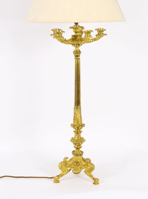 ANTIQUE LARGE FRENCH ORMOLU GILT BRONZE LAMP C1880 19TH C - ADDITIONAL PHOTO 1