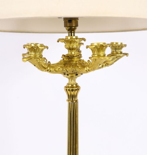 ANTIQUE LARGE FRENCH ORMOLU GILT BRONZE LAMP C1880 19TH C - ADDITIONAL PHOTO 3