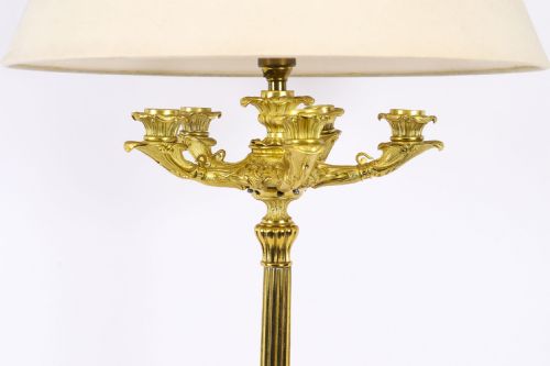 ANTIQUE LARGE FRENCH ORMOLU GILT BRONZE LAMP C1880 19TH C - ADDITIONAL PHOTO 5