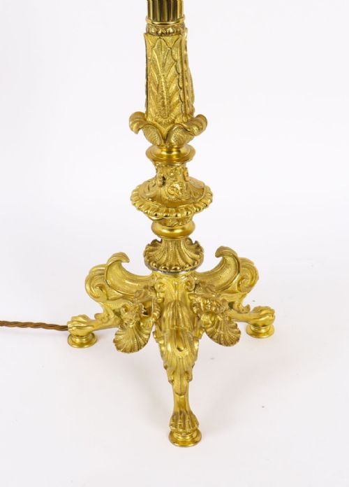 ANTIQUE LARGE FRENCH ORMOLU GILT BRONZE LAMP C1880 19TH C - ADDITIONAL PHOTO 11