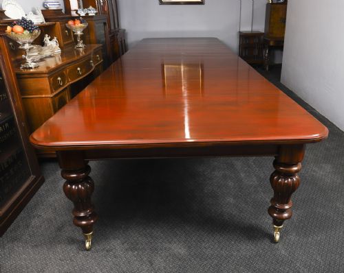 fig 1. Antique 19ft William IV Flame Mahogany Extending Dining Table C1830 19th C