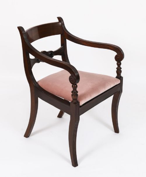 fig 1. Antique Set 12 Regency Bar Back Dining Chairs C1830 19th C