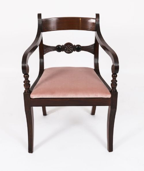 fig 2. Antique Set 12 Regency Bar Back Dining Chairs C1830 19th C