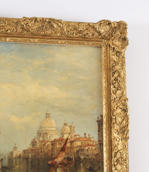 fig 4. Antique Oil on Canvas Painting of Venice by Alfred Pollentine 19th Century