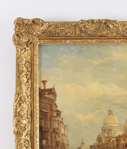 fig 5. Antique Oil on Canvas Painting of Venice by Alfred Pollentine 19th Century