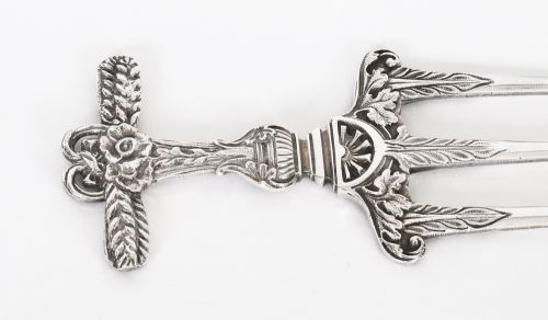 fig 1. Antique Victorian Silver Plate Bread Fork Circa 1870