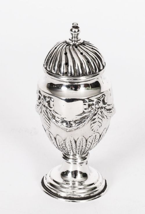 fig 3. Antique Pair of Sterling Silver Salt & Pepper Shakers 1885 19th C