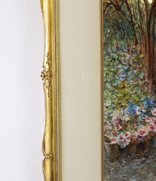 ANTIQUE WATERCOLOUR 'THE GARDEN MUSIC RECITAL' BY MARTINETTI 19THC 83X102CM - ADDITIONAL PHOTO 5