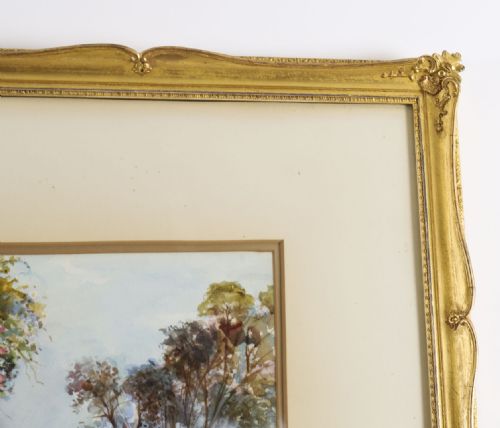 ANTIQUE WATERCOLOUR 'THE GARDEN MUSIC RECITAL' BY MARTINETTI 19THC 83X102CM - ADDITIONAL PHOTO 9