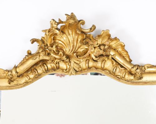 fig 3. Antique French Rococo Giltwood Wall Mirror c.1840 19th C 168 x 130cm
