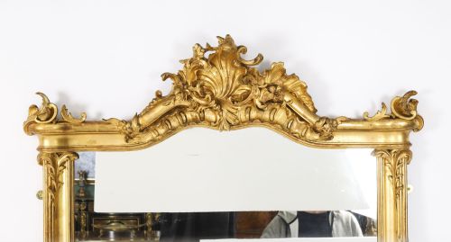 fig 5. Antique French Rococo Giltwood Wall Mirror c.1840 19th C 168 x 130cm