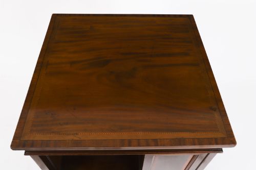 fig 2. Antique Inlaid Flame Mahogany Revolving Bookcase Circa 1900
