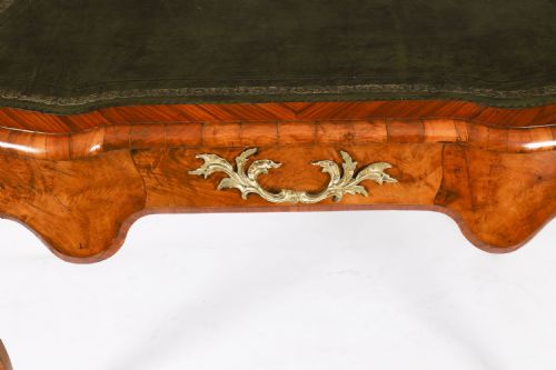 ANTIQUE FRENCH BURR WALNUT WRITING TABLE BUREAU PLAT C1870 114X65CM - ADDITIONAL PHOTO 14