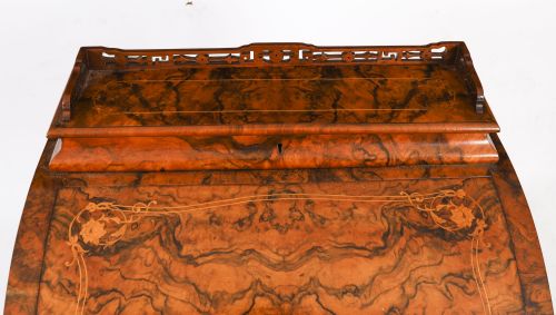 ANTIQUE VICTORIAN BURR WALNUT INLAID DAVENPORT DESK C1860 19T CENTURY - ADDITIONAL PHOTO 13