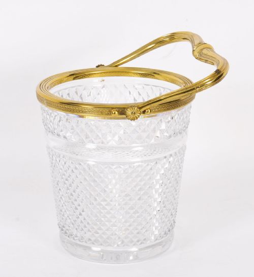 fig 2. Antique French Ormolu & Cut Crystal Wine Cooler Ice Bucket Circa 1900