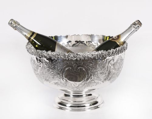 fig 1. Antique English Punch Bowl Set / Wine Champagne cooler Circa 1920