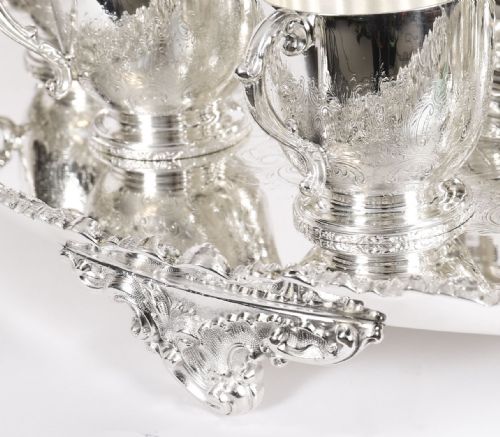 fig 5. Antique English Punch Bowl Set / Wine Champagne cooler Circa 1920