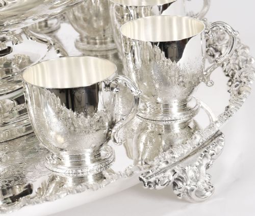 fig 6. Antique English Punch Bowl Set / Wine Champagne cooler Circa 1920