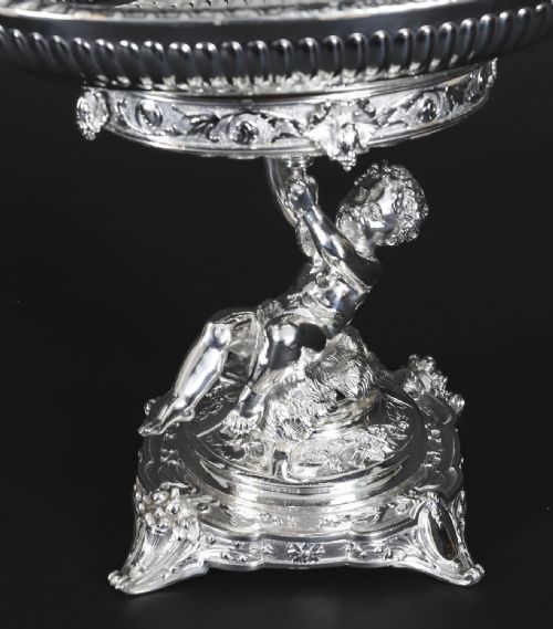 fig 1. Antique Pair English Victorian Elkington Silver Plate Centrepieces 1887 19th C