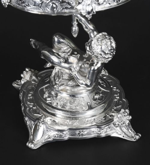 fig 3. Antique Pair English Victorian Elkington Silver Plate Centrepieces 1887 19th C